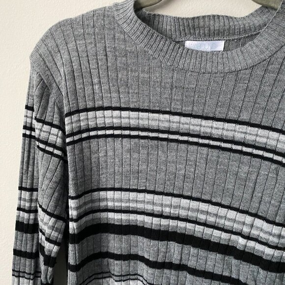 Abound | EUC Black and Gray Lightweight Ribbed Cropped Sweater Size X-Large - Picture 6 of 7